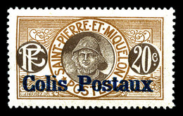 * SAINT PIERRE ET MIQUELON Colis Postaux, N°4a, 20c Bistre Et Brun-lilas: Double Surcharge. TTB (signé Brun)  Qualité: * - Used Stamps