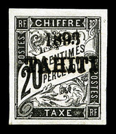 * TAHITI Taxe, N°21, 20c Noir Surchargé B, TB (signé Calves/certificat)  Qualité: *  Cote: 650 Euros - Used Stamps