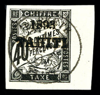 O TAHITI Taxe, N°23, 40c Noir Coin De Feuille. SUP (signé Brun/certificat)  Qualité: O  Cote: 650 Euros - Used Stamps