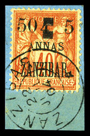 O ZANZIBAR N°60, 50c Et 5 Sur 4a Sur 40c Sur Son Support. TTB. R.R. (signé/certificat)  Qualité: O  Cote: 1400 Euros - Unused Stamps