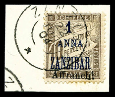 O ZANZIBAR N°69, 1a Sur 10c Brun Sur Son Support. TTB (certificat)  Qualité: O  Cote: 530 Euros - Unused Stamps