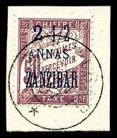 O ZANZIBAR Taxe, N°5a, 2 1/2 Au Lieu De 5a Sur 50c Lilas Sur Son Support. R.R. SUP (certificat)  Qualité: O  Cote: 1300  - Unused Stamps