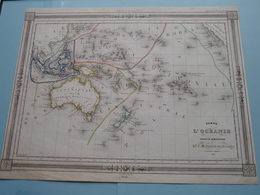 Carte De L'OCEANIE Et Sous La Direction De J. G. Barbié Du Bocage 1843 ( See Description / Beschrijving ) ! - Sonstige & Ohne Zuordnung