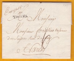 1787 - Règne De Louis XVI - Marque TROYES Sur Lettre Avec Correspondance Commerciale Vers Paris - 1701-1800: Voorlopers XVIII