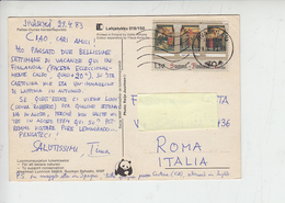 FINLANDIA  1983 - Unificato 864 - Europa - Panda - Cartolina Per Italia - Cartas & Documentos
