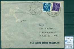 REGNO 1937  POSTA AEREA ALA LITTORIA PRIMO VOLO MILANO TORINO PARIGI  LUSSO - Poststempel (Flugzeuge)