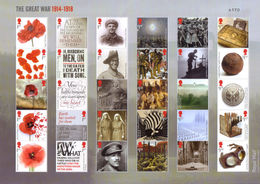 Great Britan  2018  Great War   WWI 2014-2018  Special Combined Sheetlet  Only 7500 Issued !!!         Postfris/mnh/neuf - Neufs