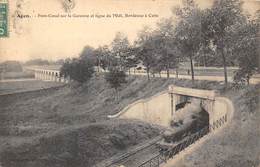 47-AGEN- PONT-CANAL SUR LA GARONNE ET LIGNE DU MIDI, BORDEAUX A CETTE - Agen