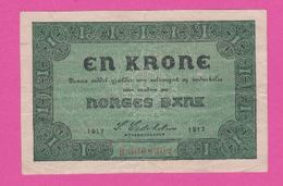 NORVEGE 1 Krone De 1917 Pick 13 - VF+ - Norvège