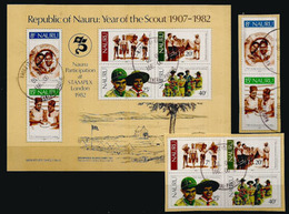 Le Scoutisme à L'île NAURU (Océan Pacifique)  Série Non-dentelée + Bloc-feuillet Oblitérés,  1 ère Qualité - Gebraucht