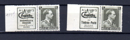 1938-39  Belgique, Timbres-publicité, Léopold III,  PU 99 A /  PU 99 B*, Cote 735 €, - Andere & Zonder Classificatie