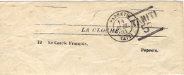 1884- Bande De Journal " LA CLOCHE " Oblit. PAPEETE / TAITI  + TAHITI / 5 C  Pour Tahiti - Cartas & Documentos