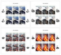 Sierra Leone 2018, Vulcans, 4sheetlets IMPERFORATED - Volcanos