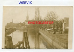 WERVIK-LYS-Canal-PENICHES-CARTE PHOTO Allemande-Guerre 14-18-1WK-BELGIEN-Flandern- - Wervik