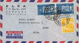 1960 VENEZUELA , SOBRE CIRCULADO , CORREO AÉREO , CARACAS - BASILEA - Venezuela