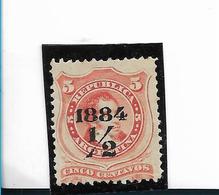 Argentina Scott 49  MICHEL 43 MINT LH-  YEAR 1884 - VERY FINE OVERPRINTED - Unused Stamps