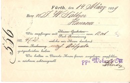 Postkarte Aus Fürth V. 1889  (AK-B1) - Fürth