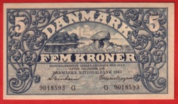 BILLET - DANEMARK - 5 Kroner  De 1942  Lettre G - Pick 30 - Dinamarca