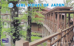 Carte Prépayée Japon - SCOUTISME - SCOUTING - GIRL SCOUT PFADFINDER Japan Prepaid Tosho Card - 173 - Publicité