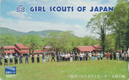 Carte Prépayée Japon - SCOUTISME - SCOUTING - GIRL SCOUT PFADFINDER Japan Prepaid Tosho Card - 174 - Publicité