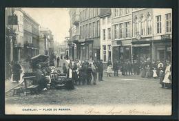 Chatelet. Le Marché Place Du Perron.  Belle Animation. 3 Scans. - Châtelet