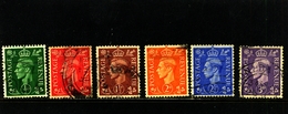 GREAT BRITAIN - 1941-42  KGVI  LIGHT COLOURS  SET  FINE USED - Usados