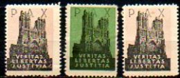 Vignette - P.A.X. - VERITAS LIBERTAS JUSTITIA - (Lot De 3 Valeurs Différentes) - Briefmarkenmessen