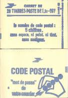 CARNET 2059-C 4a Sabine De Gandon "CODE POSTAL" Carnet 20 Timbres Fermé Parfait état TRES TRES RARE - Moderne : 1959-...