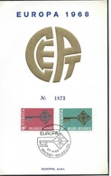 België   O.B.C. Maxikaart   1452 / 1453   (O)   Europa  Genummerd 1873   Brussel-Bruxelles - 1961-1970