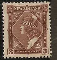 NZ 1935 3d Maori Girl SG 581 HM #OA15 - Unused Stamps