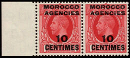 MOROCCO AGENCIES-FRENCH 1924+ 1d Sc. OVPT:10c PAIR MARG. - Morocco Agencies / Tangier (...-1958)