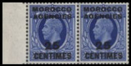 MOROCCO AGENCIES-FRENCH 1924+ 2½d Um. OVPT:25c PAIR MARG. - Bureaux Au Maroc / Tanger (...-1958)