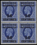 MOROCCO AGENCIES-FRENCH 1924+ 2½d Um. OVPT:25c 4-BLOCK - Morocco Agencies / Tangier (...-1958)