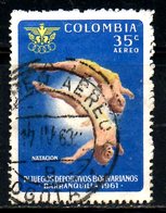 COLOMBIE. PA 403 De 1961 Oblitéré. Plongeon. - Kunst- Und Turmspringen