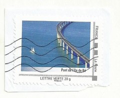 MON TIMBRE  EN LIGNE  PONT DE L'ILE DE RE  OBLITERE    SUR FRAGMENT - Gebraucht