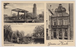 Zwolle - Sassenstraat/Kamperpoortenbrug Met Peperbus/Sassenpoortenbrug - 1952 - Zwolle