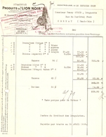FACTURE 1939 PRODUITS DU LION D'OR 91 GRANDE RUE MONTROUGE VERS STRUB CERNAY HAUT RHIN - Droguerie & Parfumerie