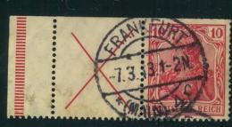 1913, Zusammendruck 10 Pfg. Germania Mit Andreaskreuz Und Randleiste. Oben Typische Heftchenzähnung. Michel Â€ 600,- - Se-Tenant