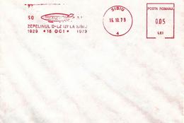 1979 - ZEPPELIN - 50 YEARS FROM THE PASSING OF D-LZ  127 ZEPPELIN OVER SIBIU (16 OCT. 1929-1979) - Maschinenstempel (EMA)