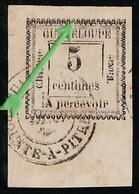 GUADELOUPE - TAXE N°  6a - 5 C BLANC - COIN DE FEUILLE - " DOUBLE IMPRESSION ". - Portomarken