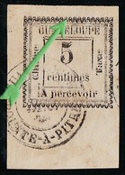 GUADELOUPE - TAXE N°  6a - 5 C BLANC - COIN DE FEUILLE - " DOUBLE IMPRESSION ". - Timbres-taxe