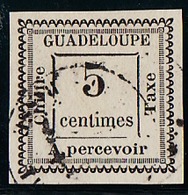 GUADELOUPE - TAXE N°  6 - 5 C BLANC - - Timbres-taxe