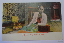 A Burmese Lady Of Rank At Home - Myanmar (Burma)