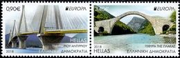 SALE!!! Greece Grecia Grèce Griechenland 2018 EUROPA CEPT BRIDGES 2 Stamps Se-tenant MNH ** - 2018