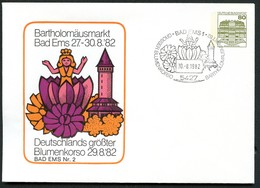 Bund PU117 D2/009 BARTHOLOMÄUSMARKT QUELLENTURM Bad Ems Sost.1982 - Privé Briefomslagen - Gebruikt