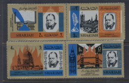 Sharjah 1966 Mi#221-224 Winston Churchill Pairs, Matt Finish MUH - Sharjah