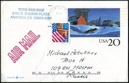 USA 1996 ANAHEIM Stationery Card Winter HORSE Pferd Cheval DOG Hund Chien Cart Windpump Windmill Postbox Flag > Russia - 1981-00