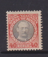 Denmark (Danish West Indies) 1908 King Frederik VIII 40b  Vermillion And Grey, Mint Hinged - Denmark (West Indies)