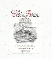 étiquette De Vin , Suisse , Clos Du Boux , Grand Cru EPESSES , J.F. Et Luc Massy, 9.5 X 7 - Autres & Non Classés