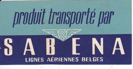 ANTIGUA ETIQUETA DE LA COMPAÑIA AEREA SABENA (AVION-PLANE) BELGIUM-BELGICA - Baggage Etiketten